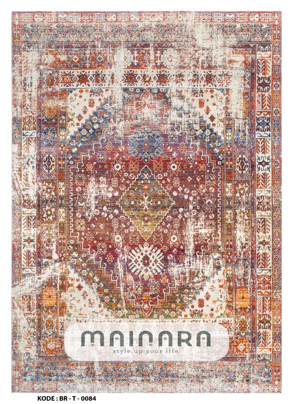 Karpet Tradisional (BR-T-0084) - Brown,Red,Orange,Green,Blue,Purple