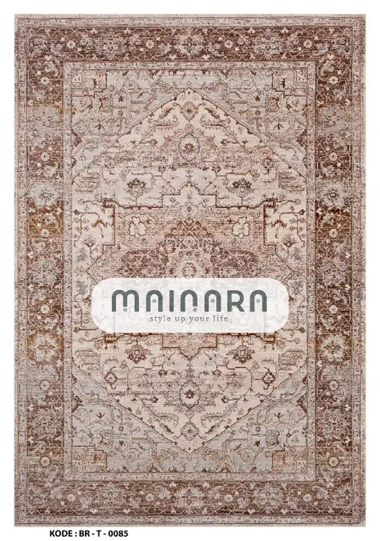 Karpet Tradisional (BR-T-0085) - Brown,Cream