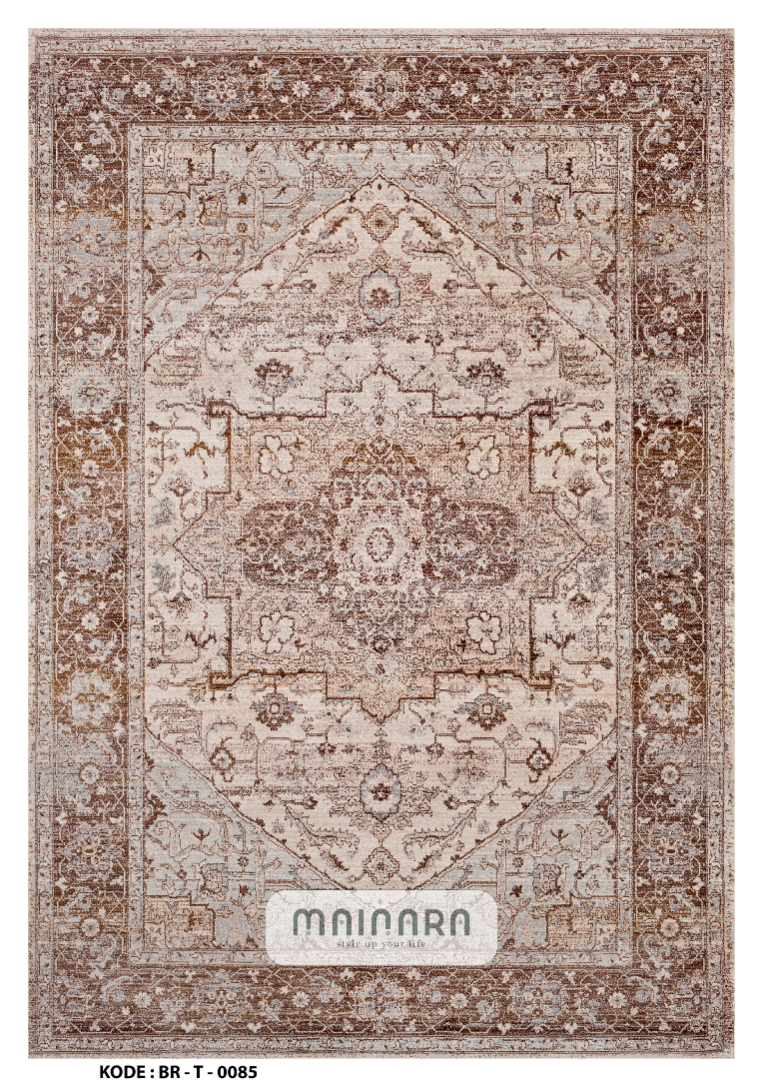 Karpet Tradisional (BR-T-0085) - Brown,Cream