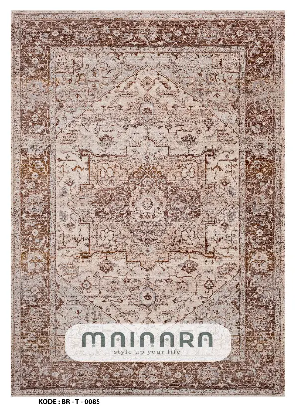 Karpet Tradisional (BR-T-0085) - Brown,Cream