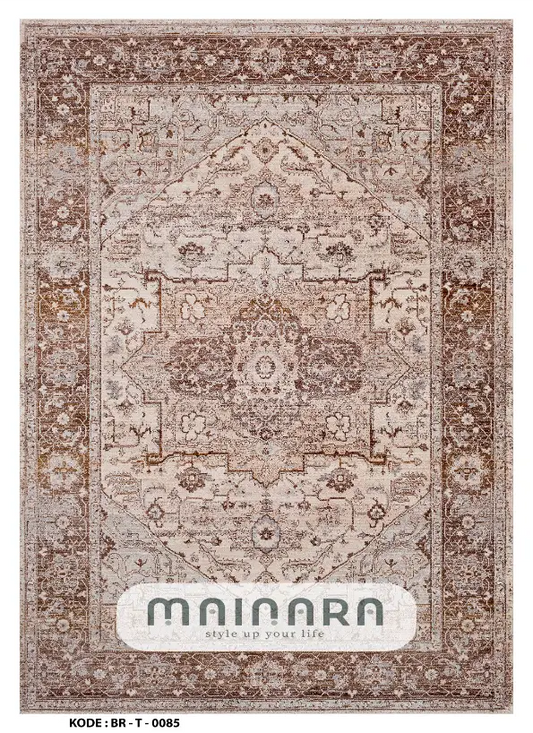 Karpet Tradisional (BR-T-0085) - Brown,Cream