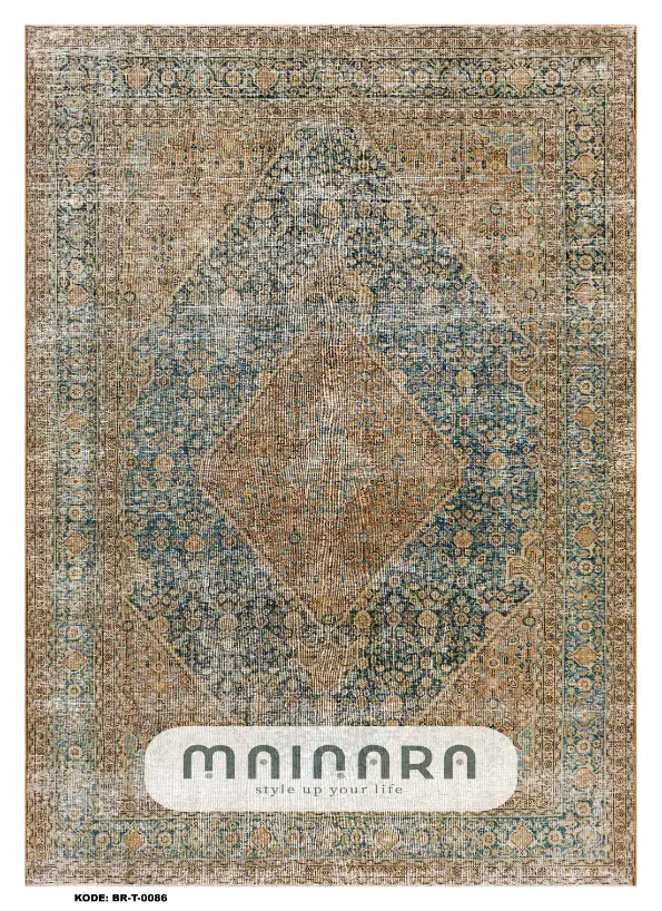 Karpet Tradisional (BR-T-0086) - Brown,Green