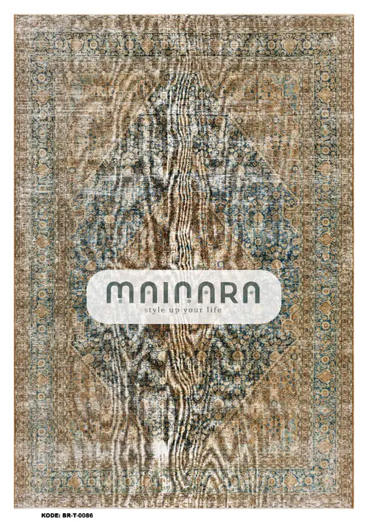Karpet Tradisional (BR-T-0086) - Brown,Green