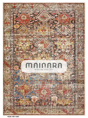 Karpet Tradisional (BR-T-0091) - Brown,Blue,Yellow,Red
