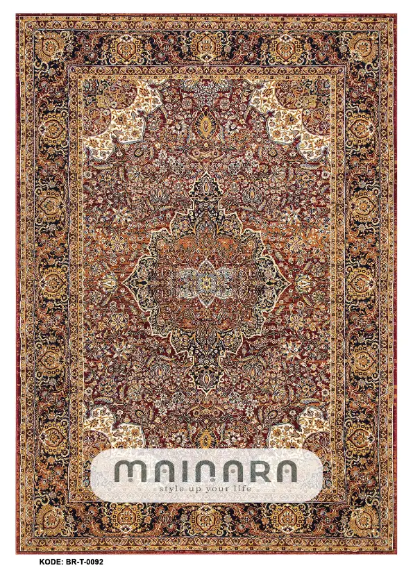 Karpet Tradisional (BR-T-0092) - Brown,Black,Cream