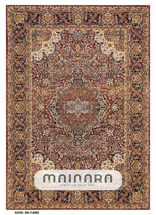 Karpet Tradisional (BR-T-0092) - Brown,Black,Cream