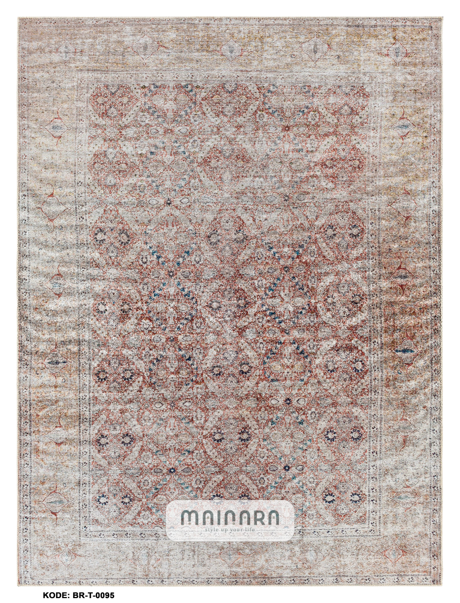 Karpet Tradisional (BR-T-0095) - Brown,Pink