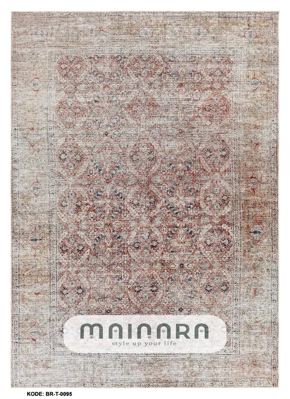 Karpet Tradisional (BR-T-0095) - Brown,Pink
