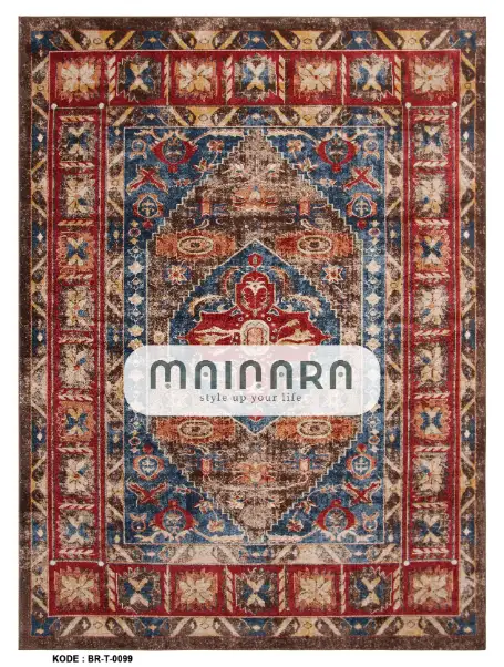 Karpet Tradisional (BR-T-0099) - Brown,Red,Orange,Blue