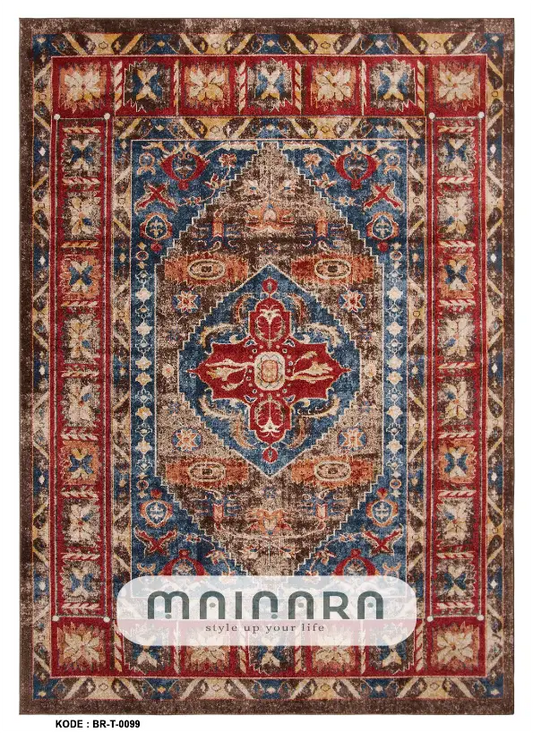 Karpet Tradisional (BR-T-0099) - Brown,Red,Orange,Blue