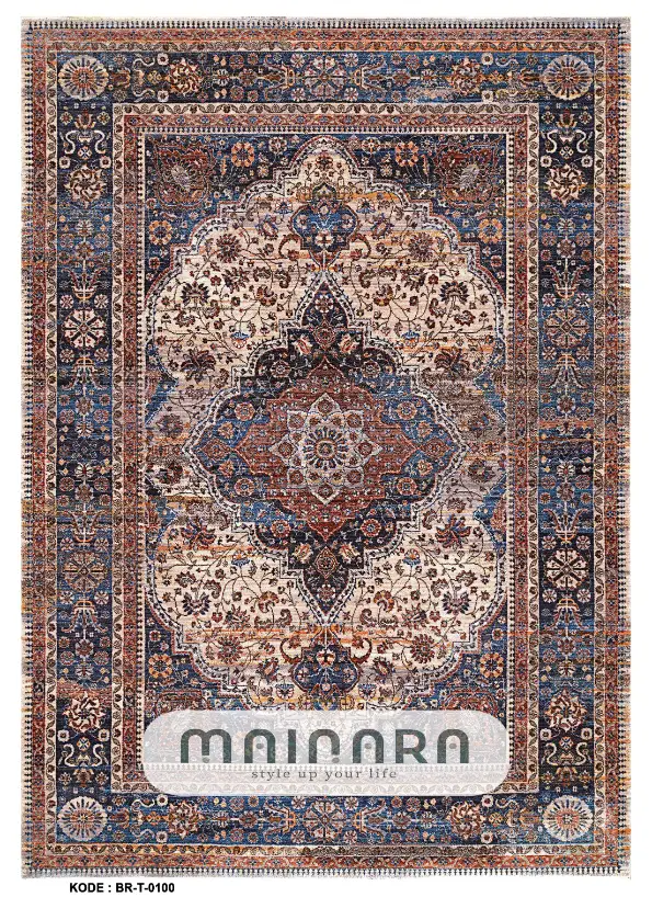 Karpet Tradisional (BR-T-0100) - Brown,Blue