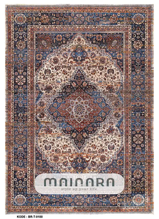 Karpet Tradisional (BR-T-0100) - Brown,Blue