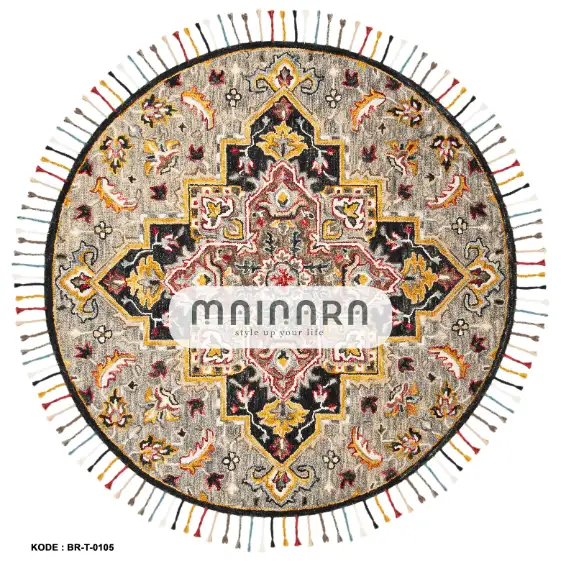 Karpet Tradisional (BR-T-0105) - Brown,Black,Yellow,Red