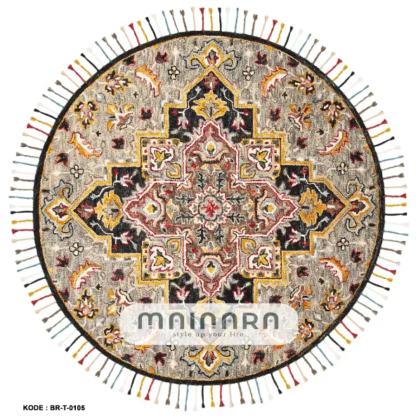 Karpet Tradisional (BR-T-0105) - Brown,Black,Yellow,Red