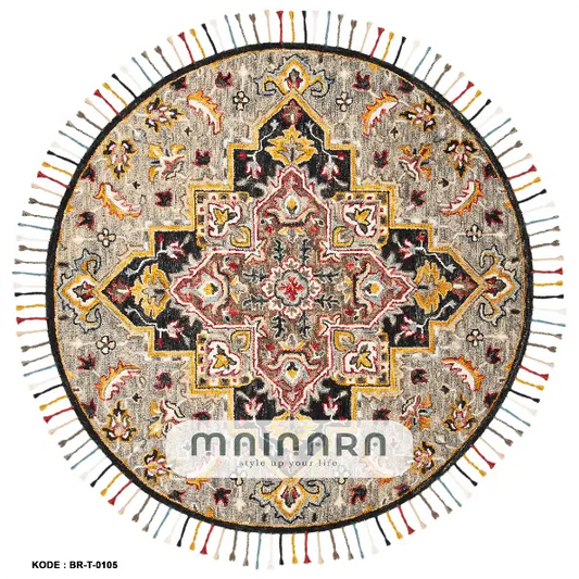 Karpet Tradisional (BR-T-0105) - Brown,Black,Yellow,Red
