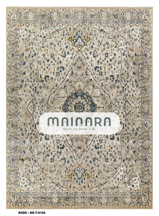 Karpet Tradisional (BR-T-0106) - Brown,Cream,Green,Blue