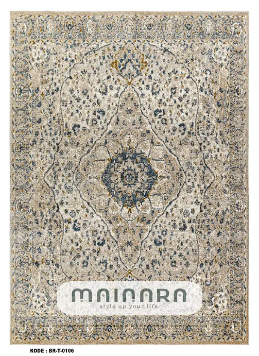 Karpet Tradisional (BR-T-0106) - Brown,Cream,Green,Blue