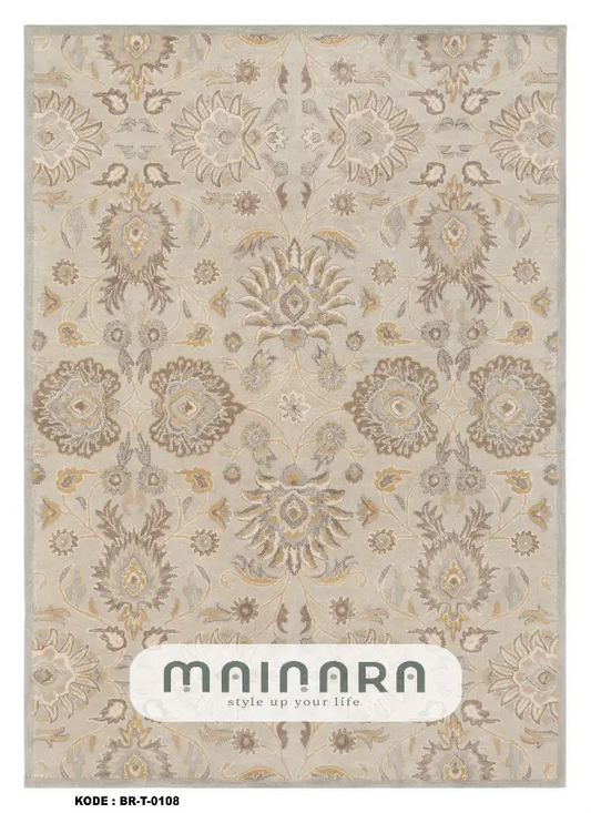 Karpet Tradisional (BR-T-0107) - Brown,Cream