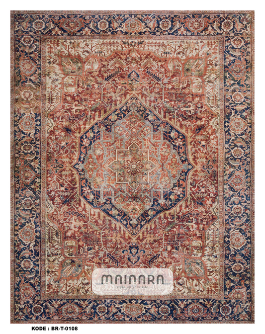 Karpet Tradisional (BR-T-0108) - Brown,Blue