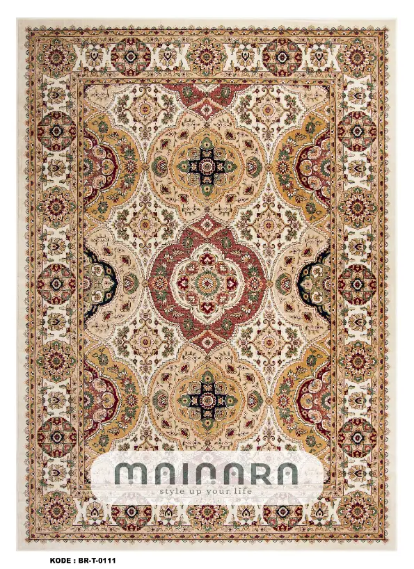 Karpet Tradisional (BR-T-0111) - Brown,Red,Green,Black,Gold