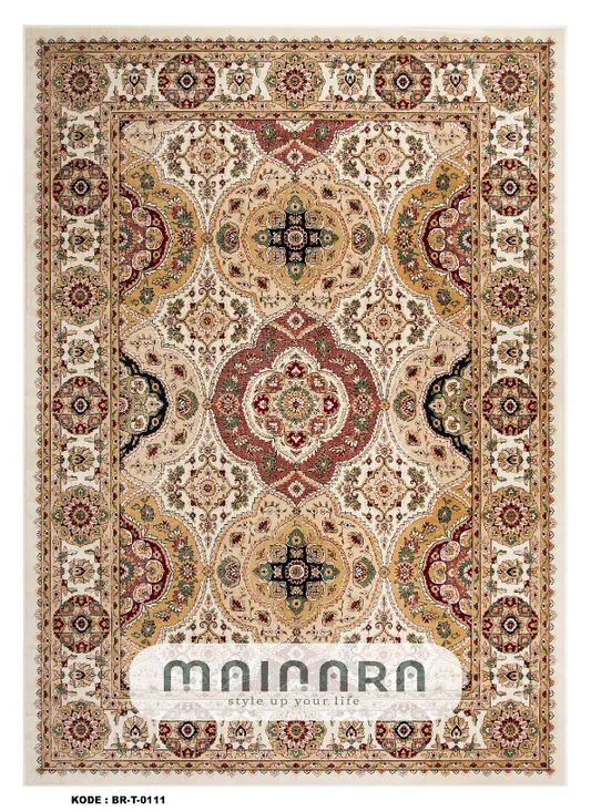 Karpet Tradisional (BR-T-0111) - Brown,Red,Green,Black,Gold