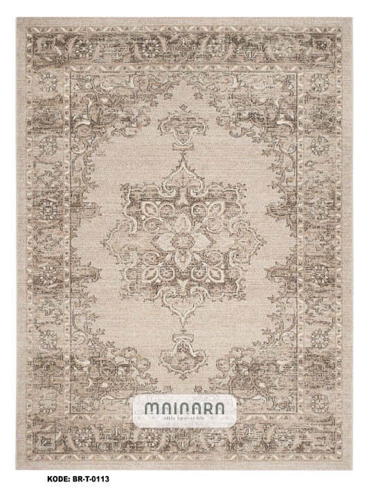 Karpet Tradisional (BR-T-0114) - Brown,Cream