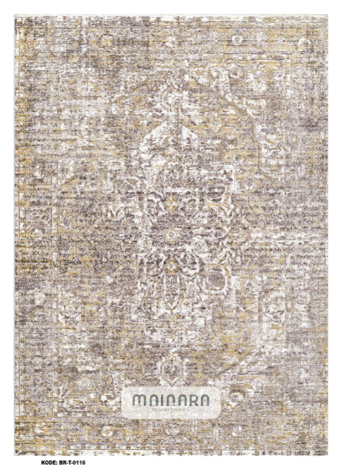 Karpet Tradisional (BR-T-0116) - Brown,Cream,Gold