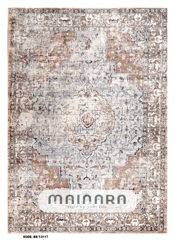 Karpet Tradisional (BR-T-0117) - Brown,Grey