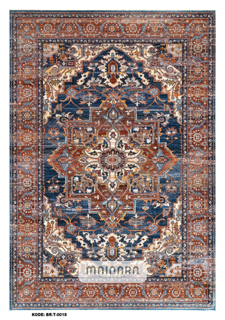 Karpet Tradisional (BR-T-0118) - Brown,Blue