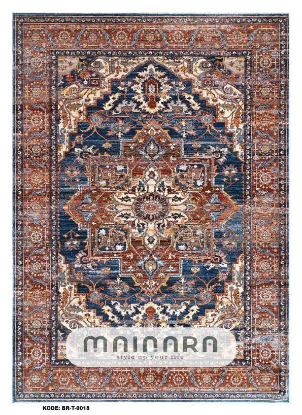 Karpet Tradisional (BR-T-0118) - Brown,Blue