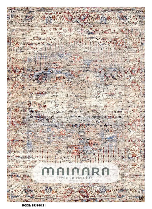 Karpet Tradisional (BR-T-0121) - Brown,Blue,Red,Cream