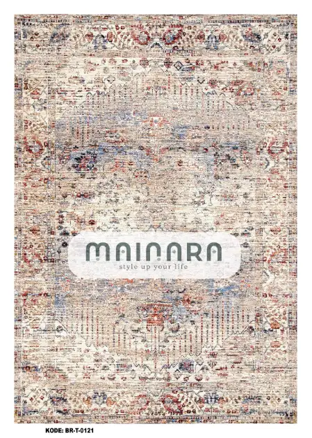 Karpet Tradisional (BR-T-0121) - Brown,Blue,Red,Cream