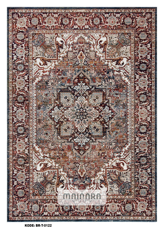 Karpet Tradisional (BR-T-0122) - Brown,Grey,Blue