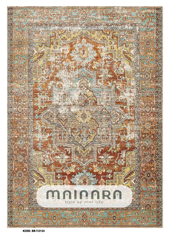 Karpet Tradisional (BR-T-0124) - Brown,Orange,Yellow,Tosca