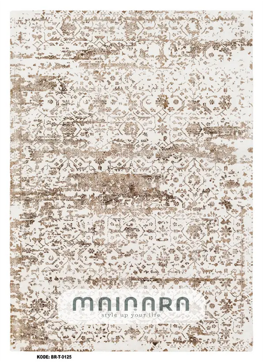 Karpet Tradisional (BR-T-0125) - Brown,Cream