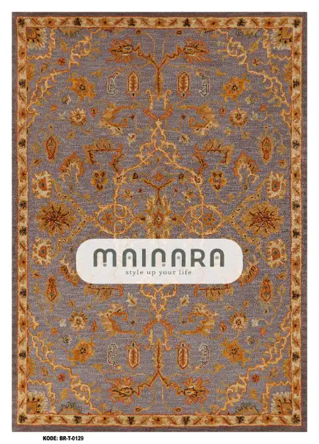 Karpet Tradisional (BR-T-0129) - Brown,Grey,Orange