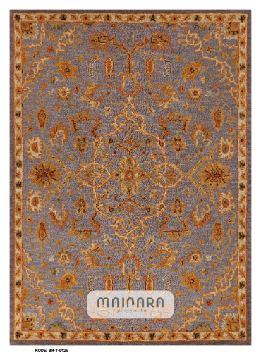 Karpet Tradisional (BR-T-0129) - Brown,Grey,Orange
