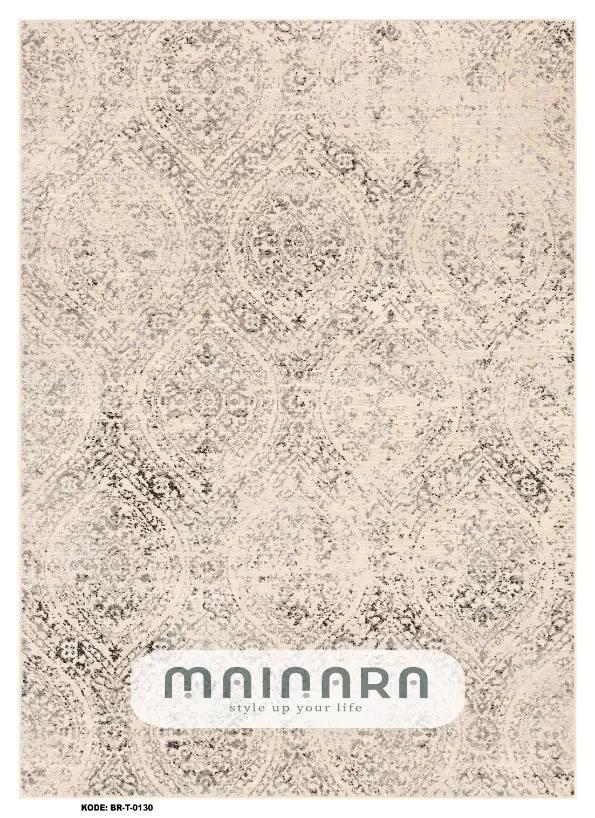 Karpet Tradisional (BR-T-0130) - Brown,Cream,Grey