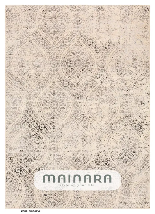 Karpet Tradisional (BR-T-0130) - Brown,Cream,Grey