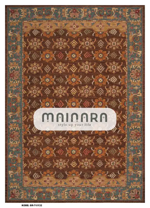 Karpet Tradisional (BR-T-0132) - Brown,Grey,Orange