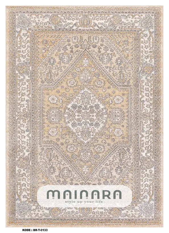 Karpet Tradisional (BR-T-0133) - Brown,Orange,Cream