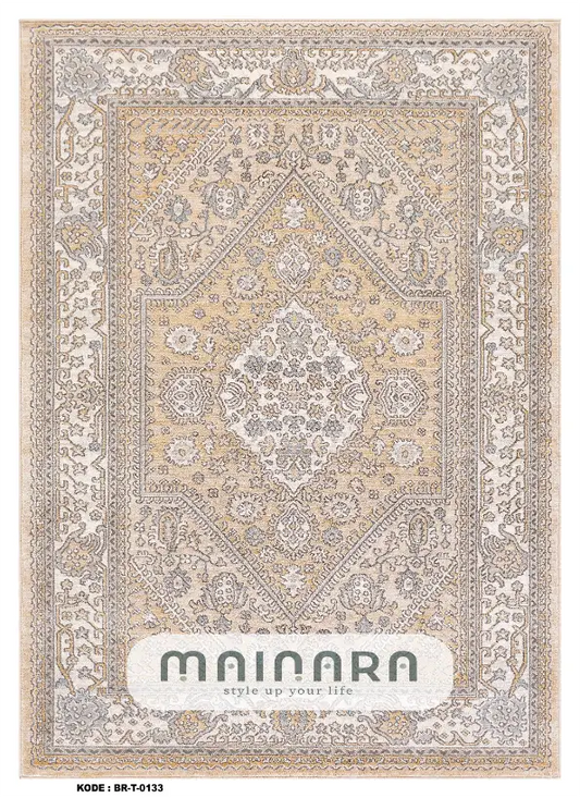 Karpet Tradisional (BR-T-0133) - Brown,Orange,Cream