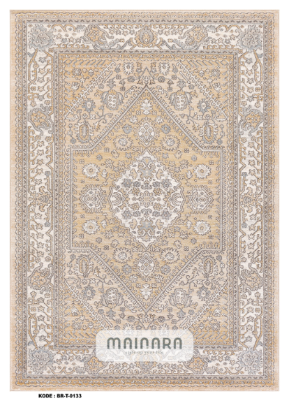 Karpet Tradisional (BR-T-0133) - Brown,Orange,Cream