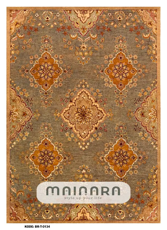 Karpet Tradisional (BR-T-0134) - Brown,Orange