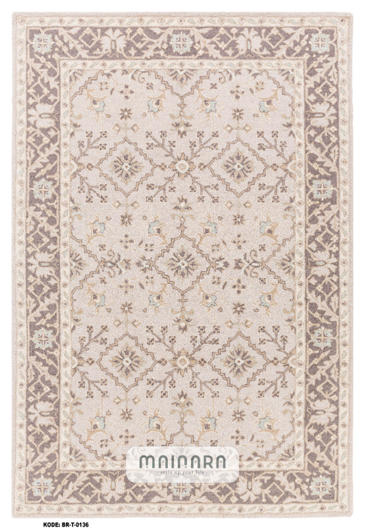 Karpet Tradisional (BR-T-0136) - Brown,Cream