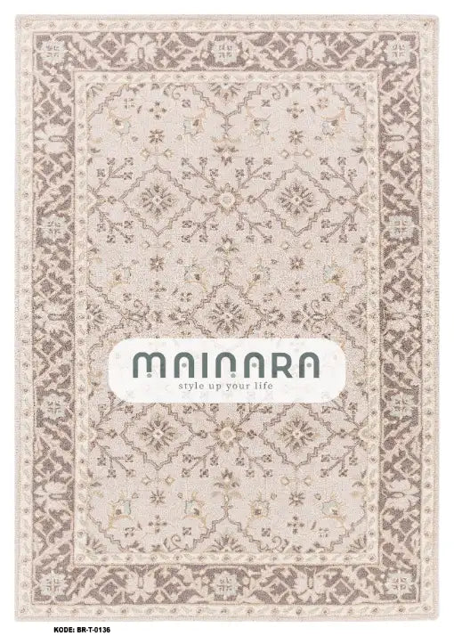 Karpet Tradisional (BR-T-0136) - Brown,Cream