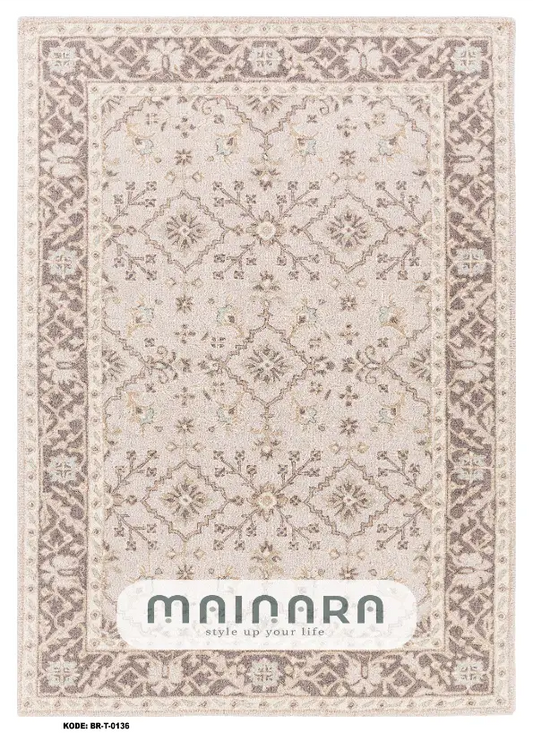 Karpet Tradisional (BR-T-0136) - Brown,Cream