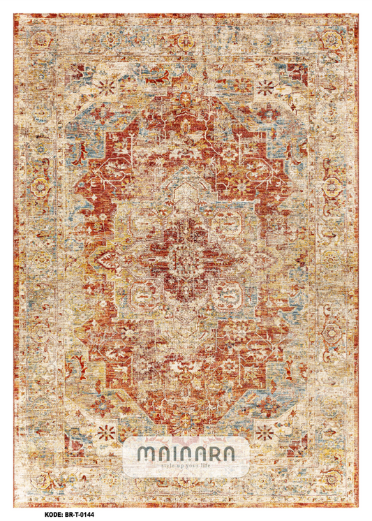 Karpet Tradisional (BR-T-0144) - Cream,Orange,Brown