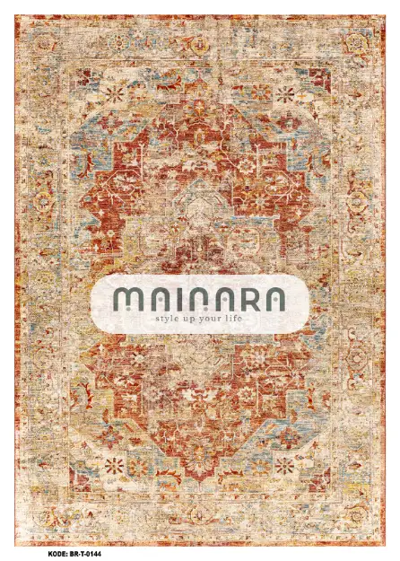 Karpet Tradisional (BR-T-0144) - Cream,Orange,Brown
