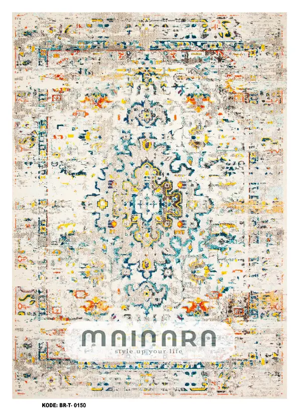 Karpet Tradisional (BR-T-0150) - Cream,Yellow